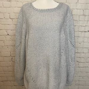 TAHARI Grey Knit Soft Polyester Sweater 2X